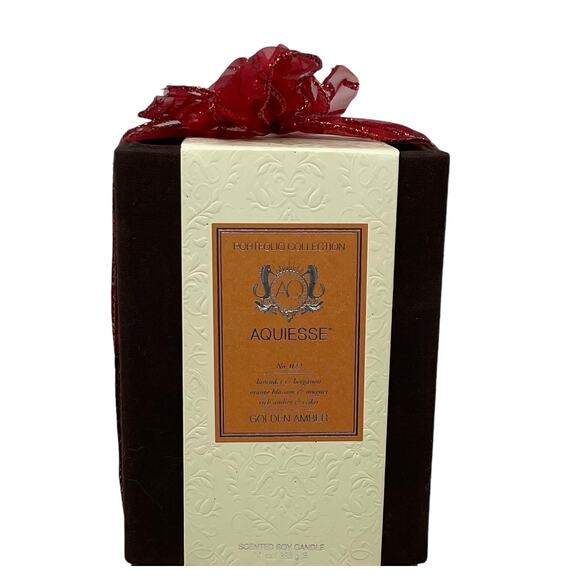 Aquiesse Portfolio Collection Golden Amber Soy Candle Discontinued RARE Gift Box - Picture 3 of 14